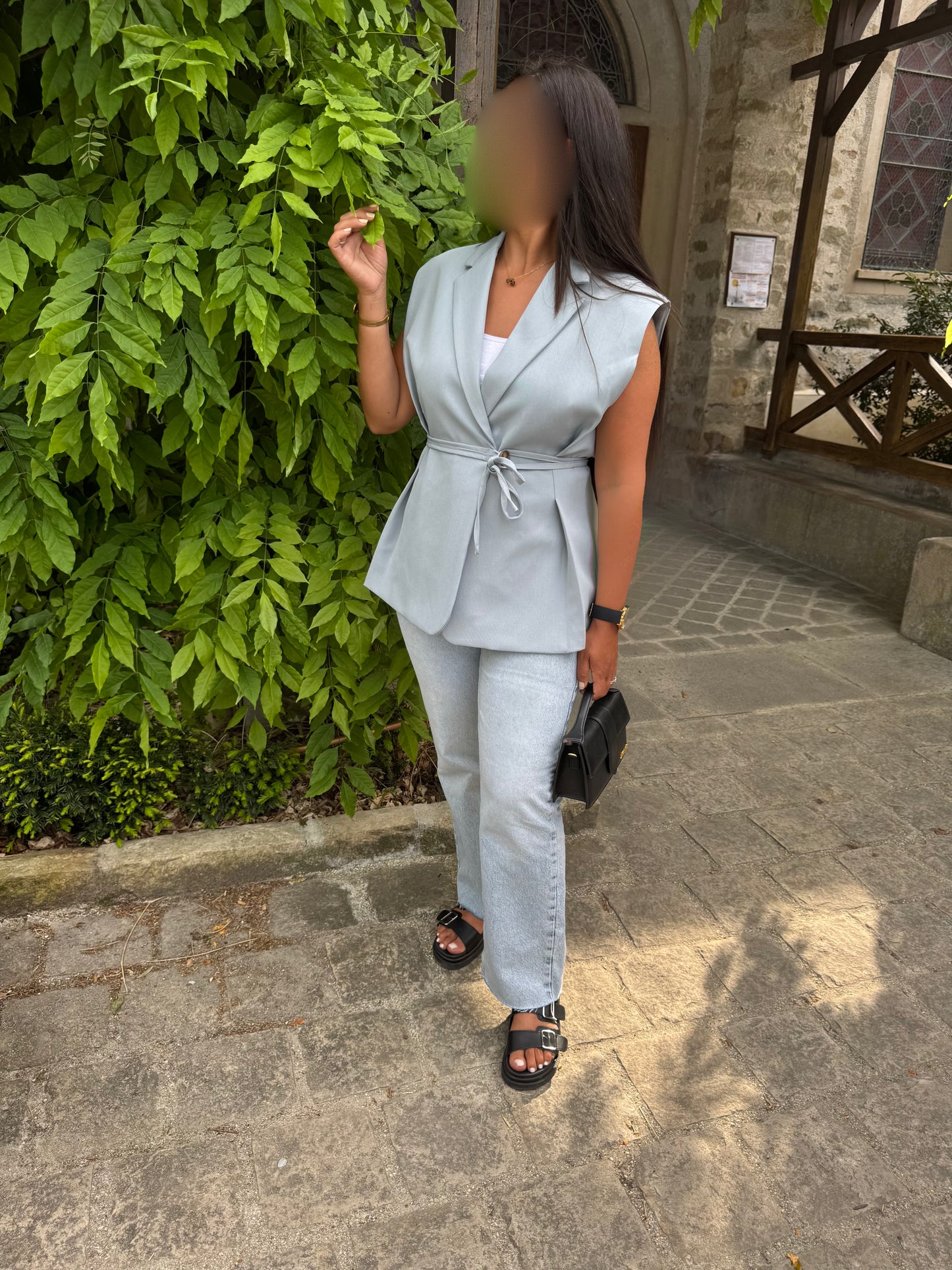 Blazer sans manches Bleu