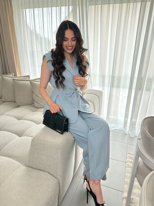 Pantalon Tailleur Bleu